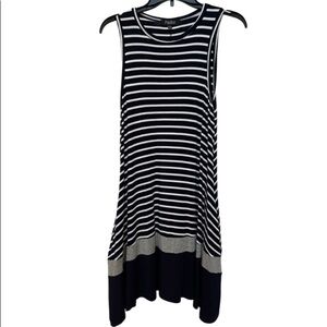 Papillon sleeveless navy white gray dress with pockets Size S